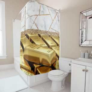 Luxury Fine Gold Interior Marble Glitter Shower C Shower Curtain
