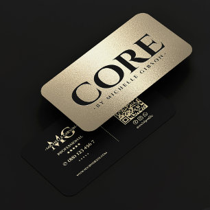 Luxury Fitness Personal Trainer Black Faux Gold Business Card