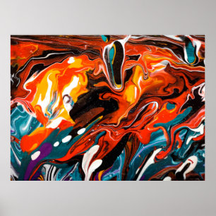 Luxury Fliud Art Abstract Trendy colourful backgro Poster