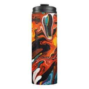 Luxury Fliud Art Abstract Trendy colourful backgro Thermal Tumbler