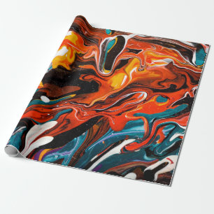 Luxury Fliud Art Abstract Trendy colourful backgro Wrapping Paper