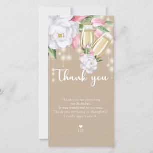 Luxury Floral 30th Birthday Thank You Card