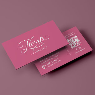 Luxury Floral Designer Florist Pink Business Card