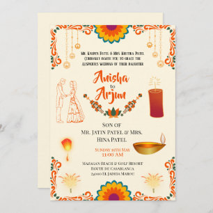 Luxury Floral Hindu Wedding Digital Invitation