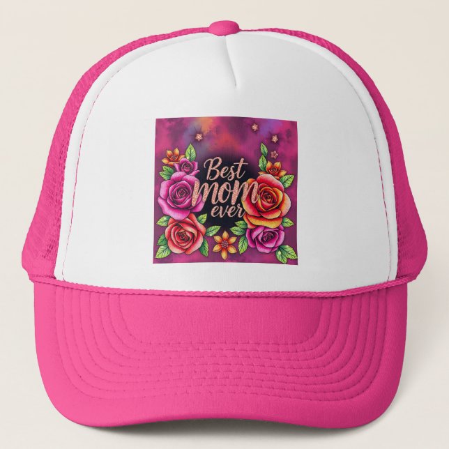 Luxury Floral Modern Gift Collection Trucker Hat (Front)