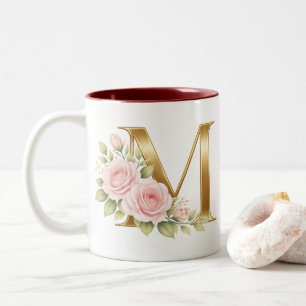 Luxury Floral Monogram M Mug