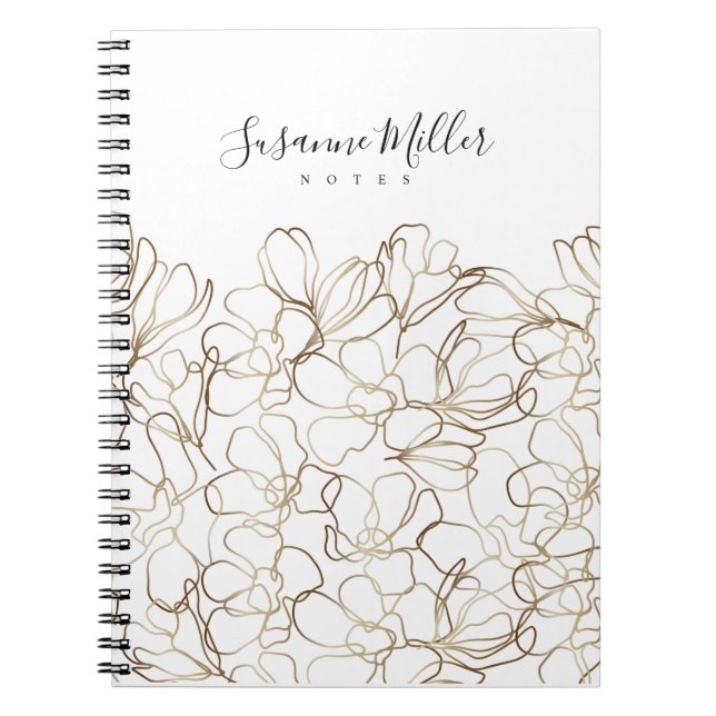 Luxury Floral Notebook with Custom Text (Front)