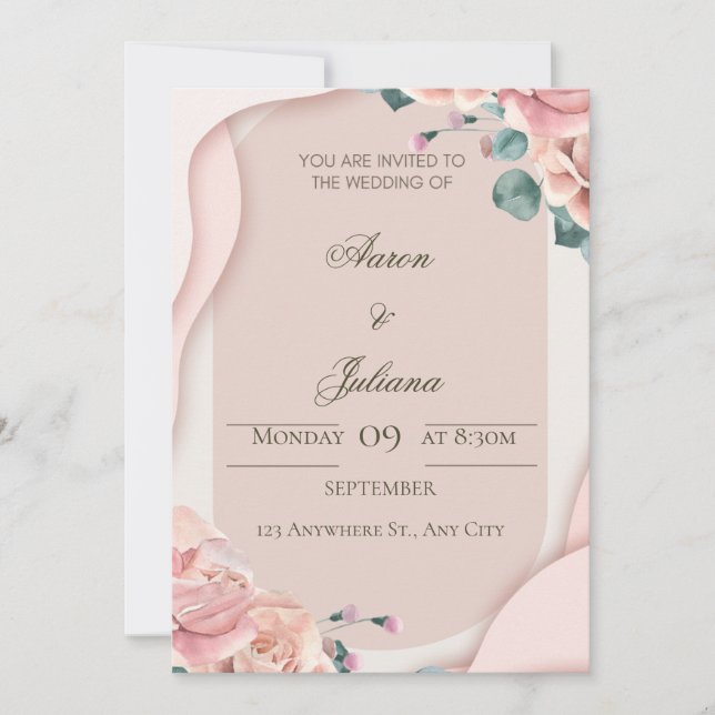 Luxury Floral Wedding Invitation (Front)