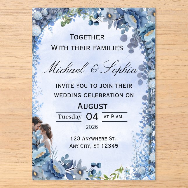 Luxury Floral Wedding Invitation (Front)