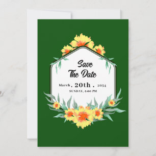 Luxury floral wedding invitations card design