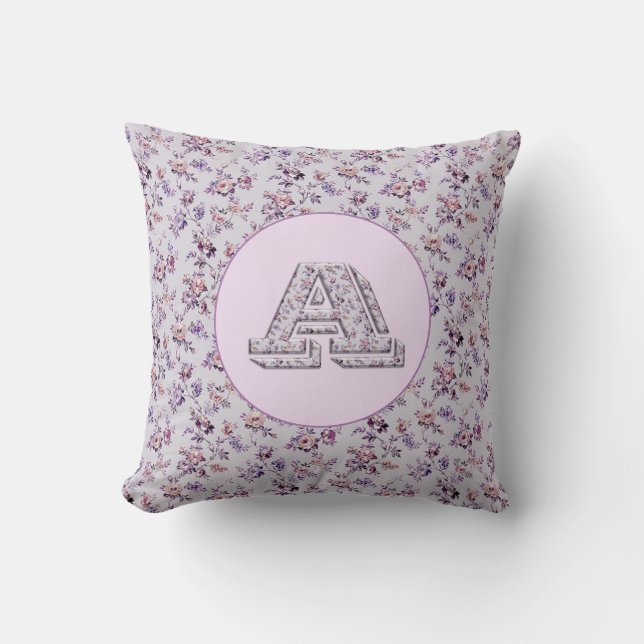 Luxury Flowers Monogram A Cushion (Front)