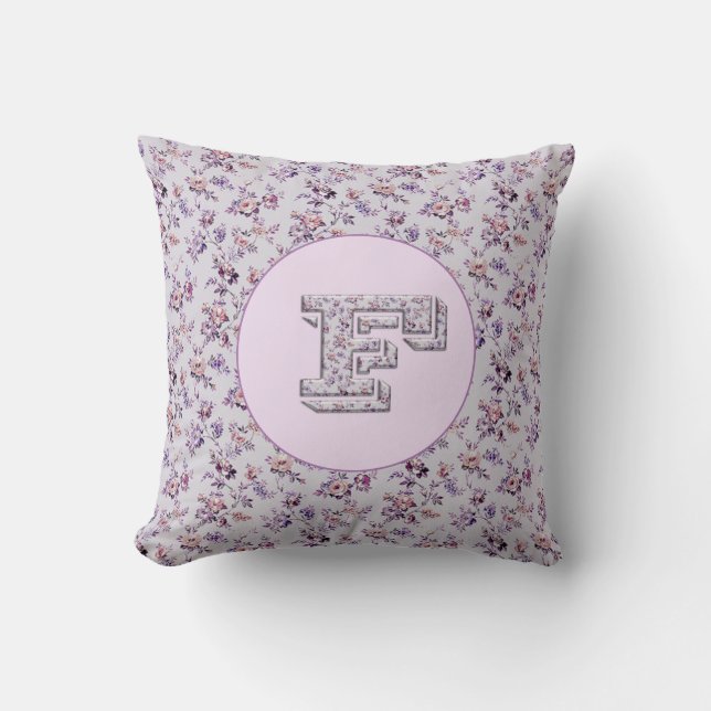 Luxury Flowers Monogram F Cushion (Front)