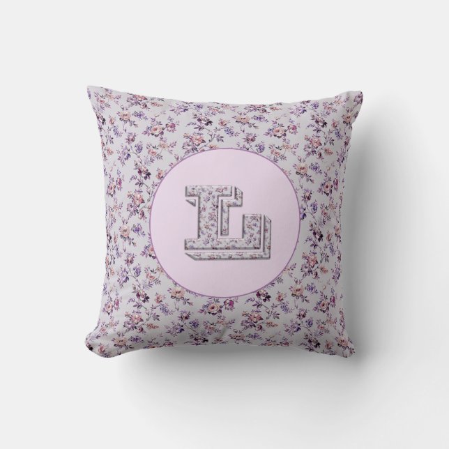 Luxury Flowers Monogram L Cushion (Front)