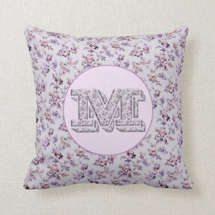 Luxury Flowers Monogram M Cushion