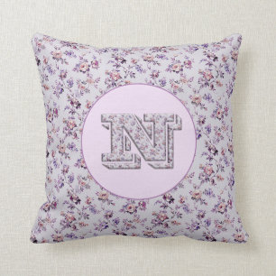 Luxury Flowers Monogram N Cushion