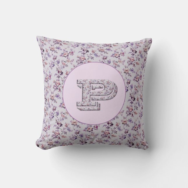 Luxury Flowers Monogram P Cushion (Front)
