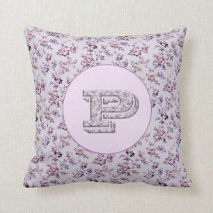 Luxury Flowers Monogram P Cushion