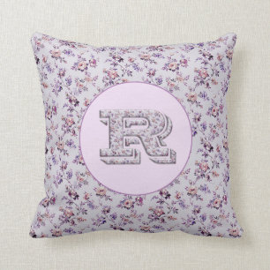 Luxury Flowers Monogram R Cushion