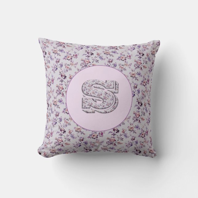 Luxury Flowers Monogram S Cushion (Front)
