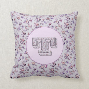 Luxury Flowers Monogram T Cushion