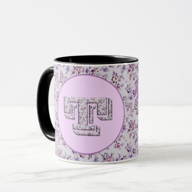 Luxury Flowers Monogram T Mug (Front Left)