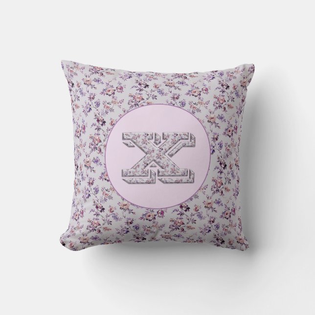 Luxury Flowers Monogram X Cushion (Front)