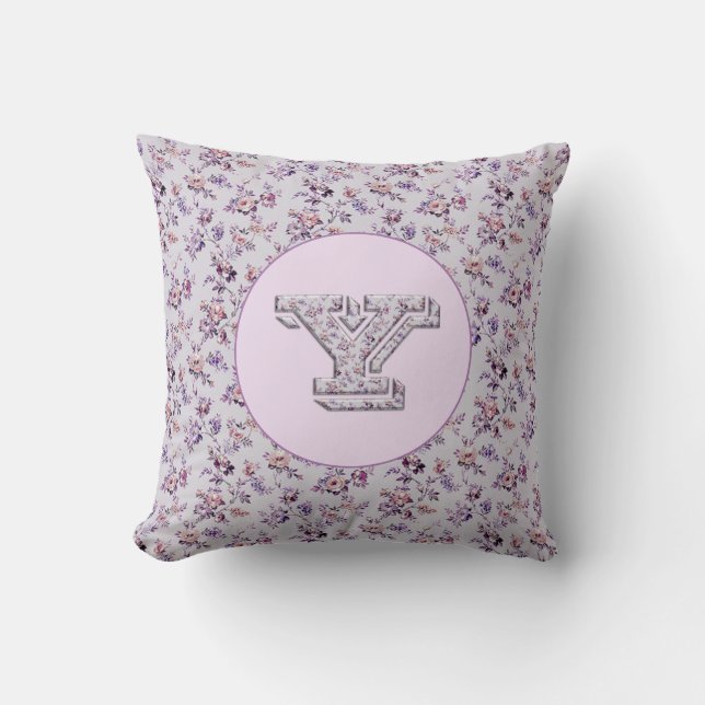 Luxury Flowers Monogram Y Cushion (Front)