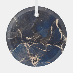 Luxury Fluid Art: Abstract Alcohol-Ink Glass Tree Decoration