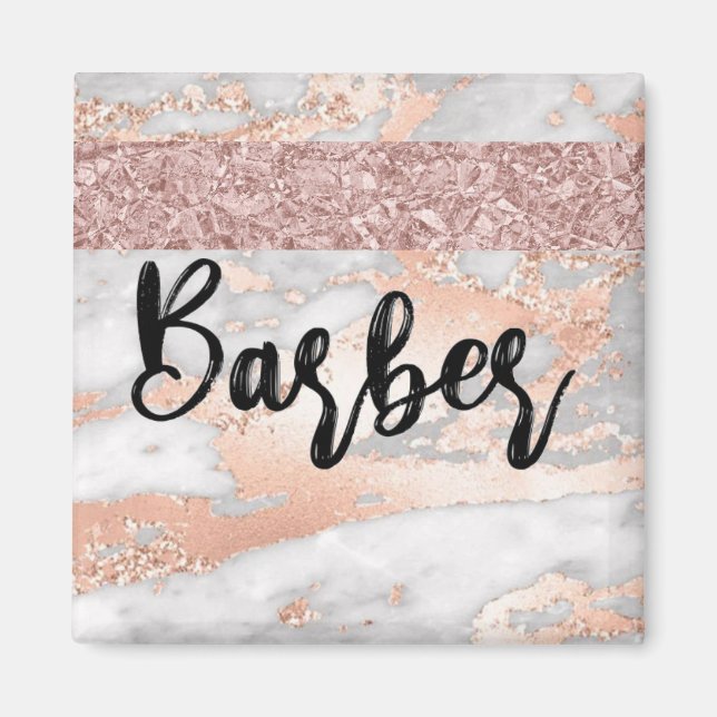 Luxury Fluid Art: Marble-Ink Fusion Barber Magnet (Front)