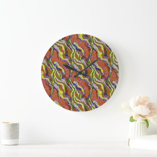 Luxury Fluid Marble Pattern Design 1 Large Clock