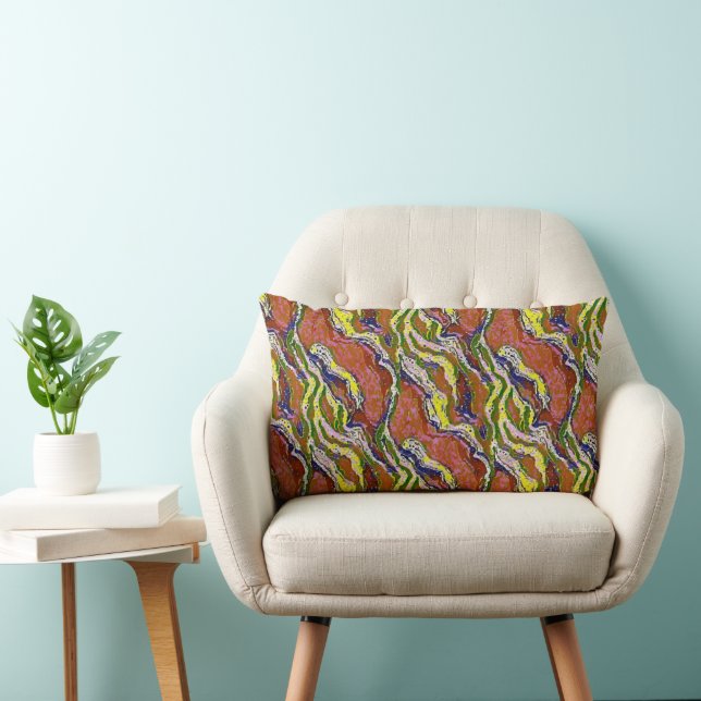 Luxury Fluid Marble Pattern Design 1 Lumbar Cushion (Chair)