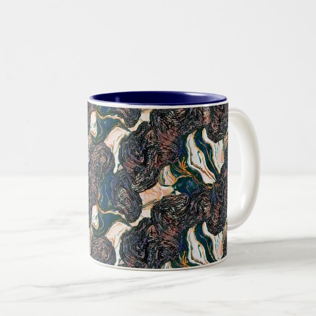 Luxury Fluid Marble Pattern Design 2 Two-Tone Coffee Mug (Front Right)