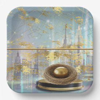 Luxury Foil Easter Card Poster Paper Plate