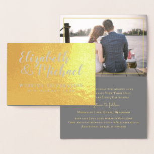 Luxury FOIL PHOTO Folded Elegant Modern WEDDING Card