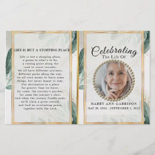 Luxury Foliage Gold Celebration of Life Program