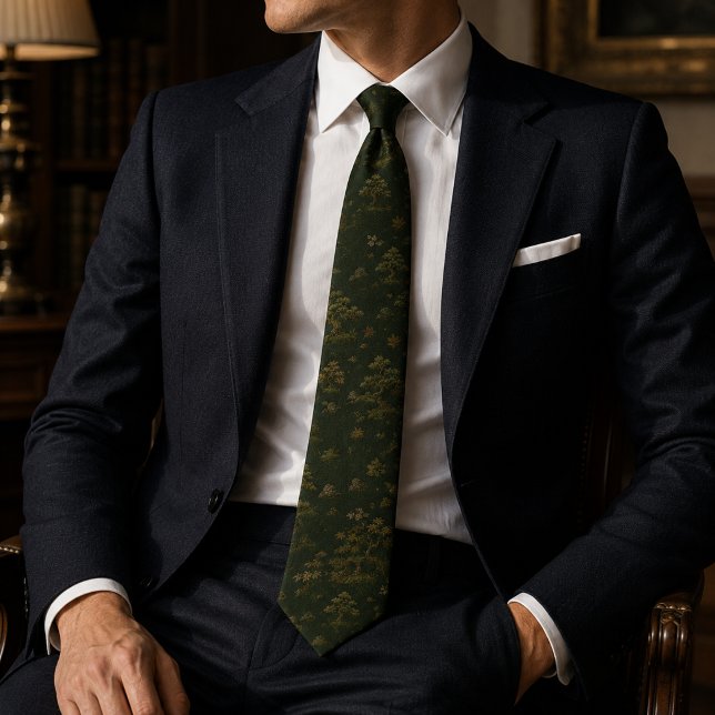 Luxury Forest Green Bonsai Tree Tie (Creator Uploaded)