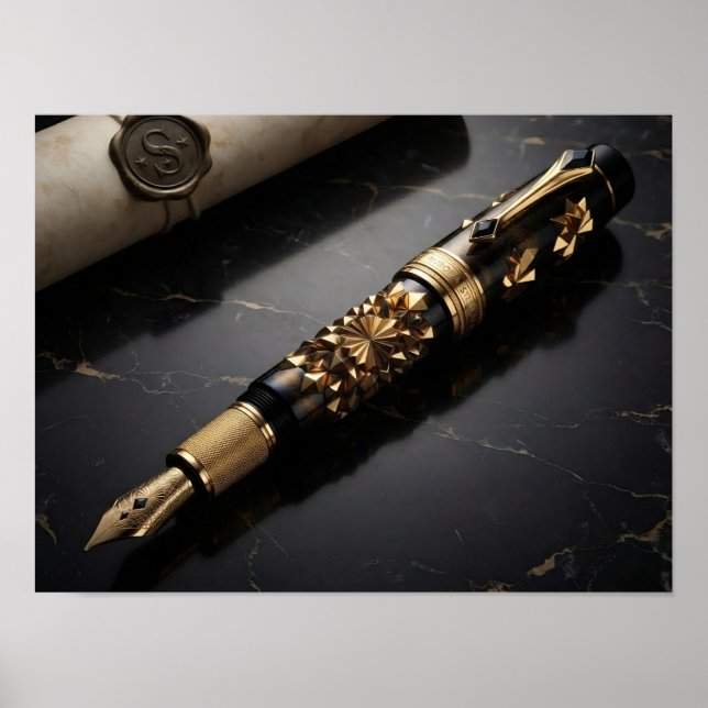 Luxury Fountain Pen Art Print (Front)