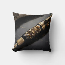 Luxury Fountain Pen Art Throw Pillow