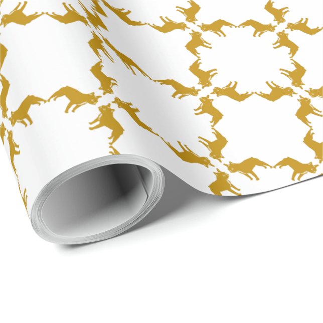 Luxury French Bulldog graphical pattern Wrapping Paper (Roll Corner)