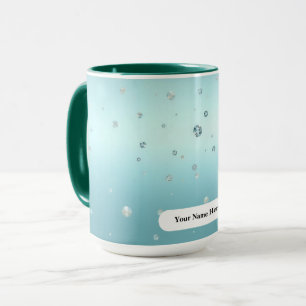 Luxury Frosty Green Azure Bronze Dew Dots Mug