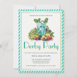 Luxury Fruit Cocktail Mint Julep Kentucky Derby In Invitation