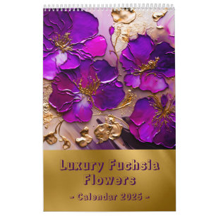 Luxury Fuchsia Floral 2025 Calendar