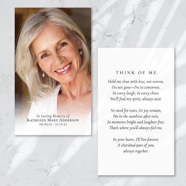Luxury Full Photo Memorial Prayer Card (Creator Uploaded)