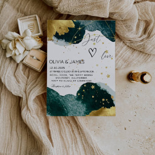 Luxury Galaxy Wedding - "Just Love" Starry Party Invitation