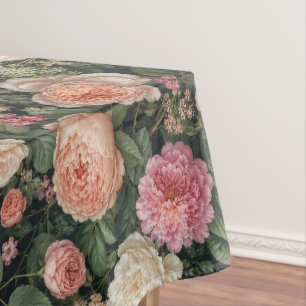 Luxury Garden Rose and Peony Art Tablecloth