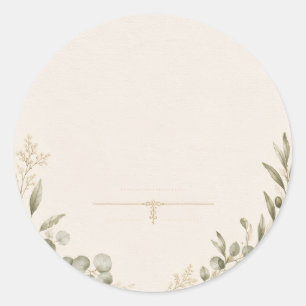 Luxury Garden Wedding – Sophisticated Eucalyptus Classic Round Sticker