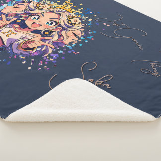 Luxury Gemini Name Sherpa Birthday Blanket
