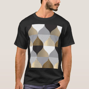 Luxury geometric: black, gold pattern T-Shirt