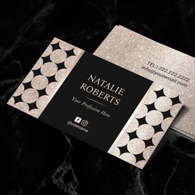 Luxury Geometric Gold Beauty Salon Hair Stylist Business Card (Creator Uploaded)