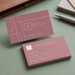 Luxury Geometric Minimalist Monogram Design Business Card